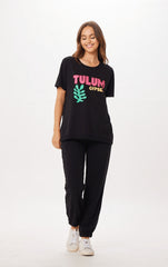 Black Tulum Jet Setter T-Shirt | Vintage Havana Women