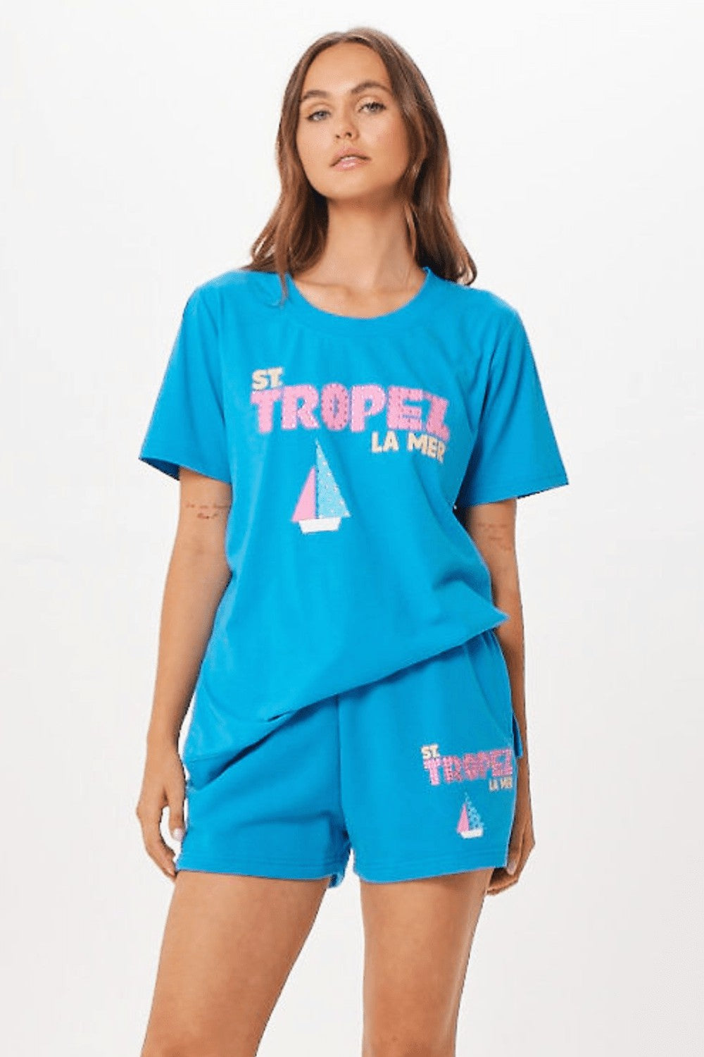 Bright Blue St. Tropez Jet Setter T-Shirt | Vintage Havana Women