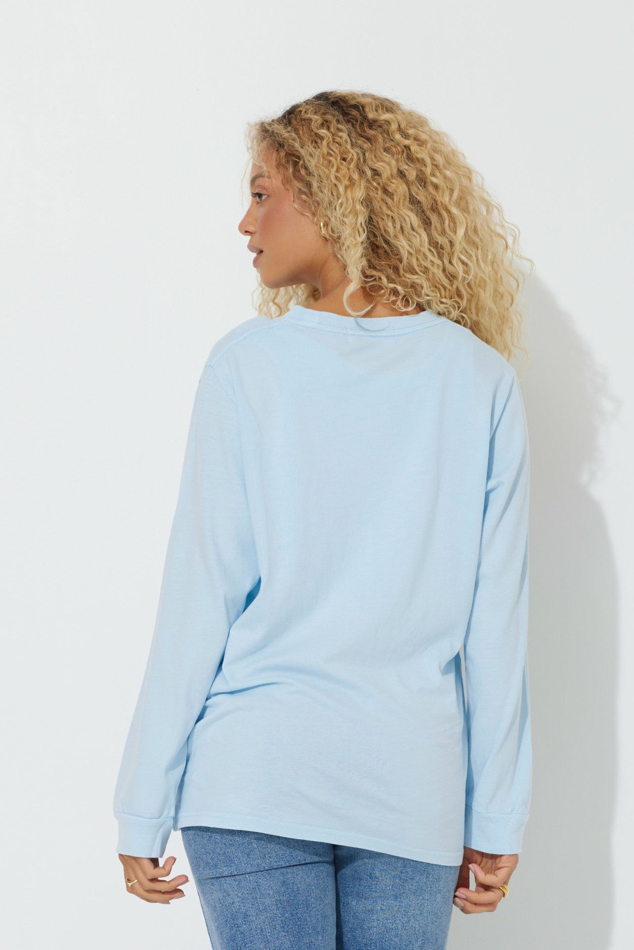 Sky Blue "Pickleball Club" Pigment Dyed Long Sleeve Tee | Vintage Havana Women