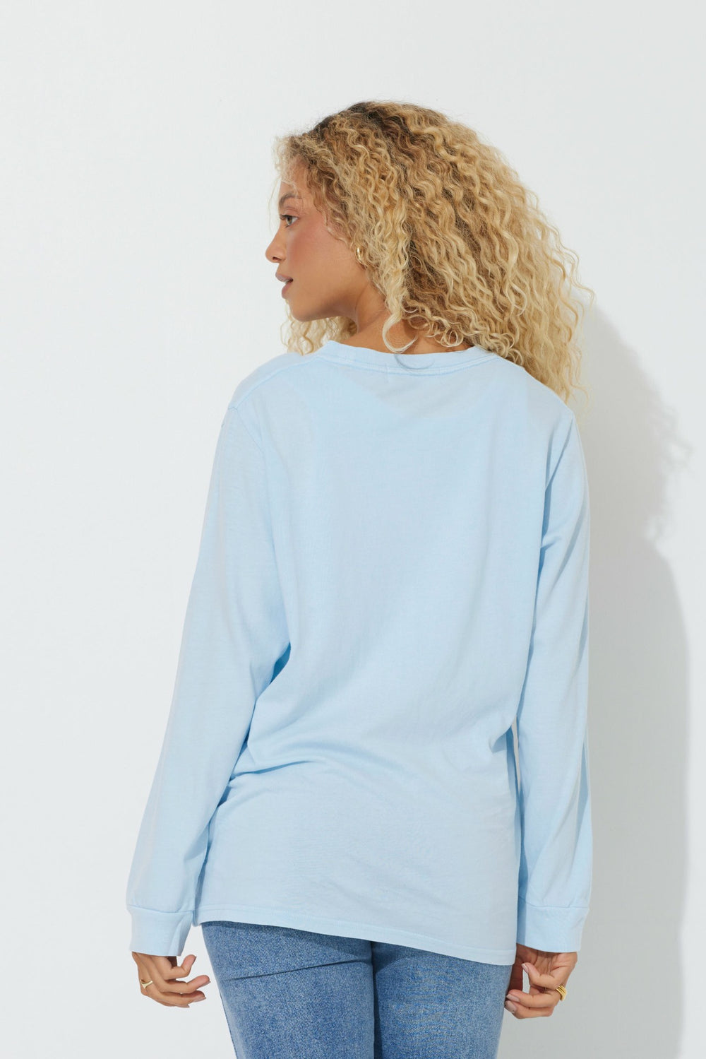 Sky Blue "Pickleball Club" Pigment Dyed Long Sleeve Tee | Vintage Havana Women
