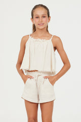 Sand Stone Washed Texture Flow Tank | Vintage Havana Clothing