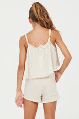 Sand Stone Washed Texture Flow Tank | Vintage Havana Clothing