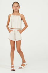Sand Stone Washed Texture Flow Tank | Vintage Havana Clothing