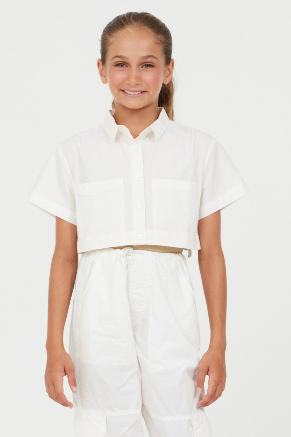 Oyster Cropped Button Down | Vintage Havana Clothing