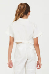 Oyster Cropped Button Down | Vintage Havana Clothing