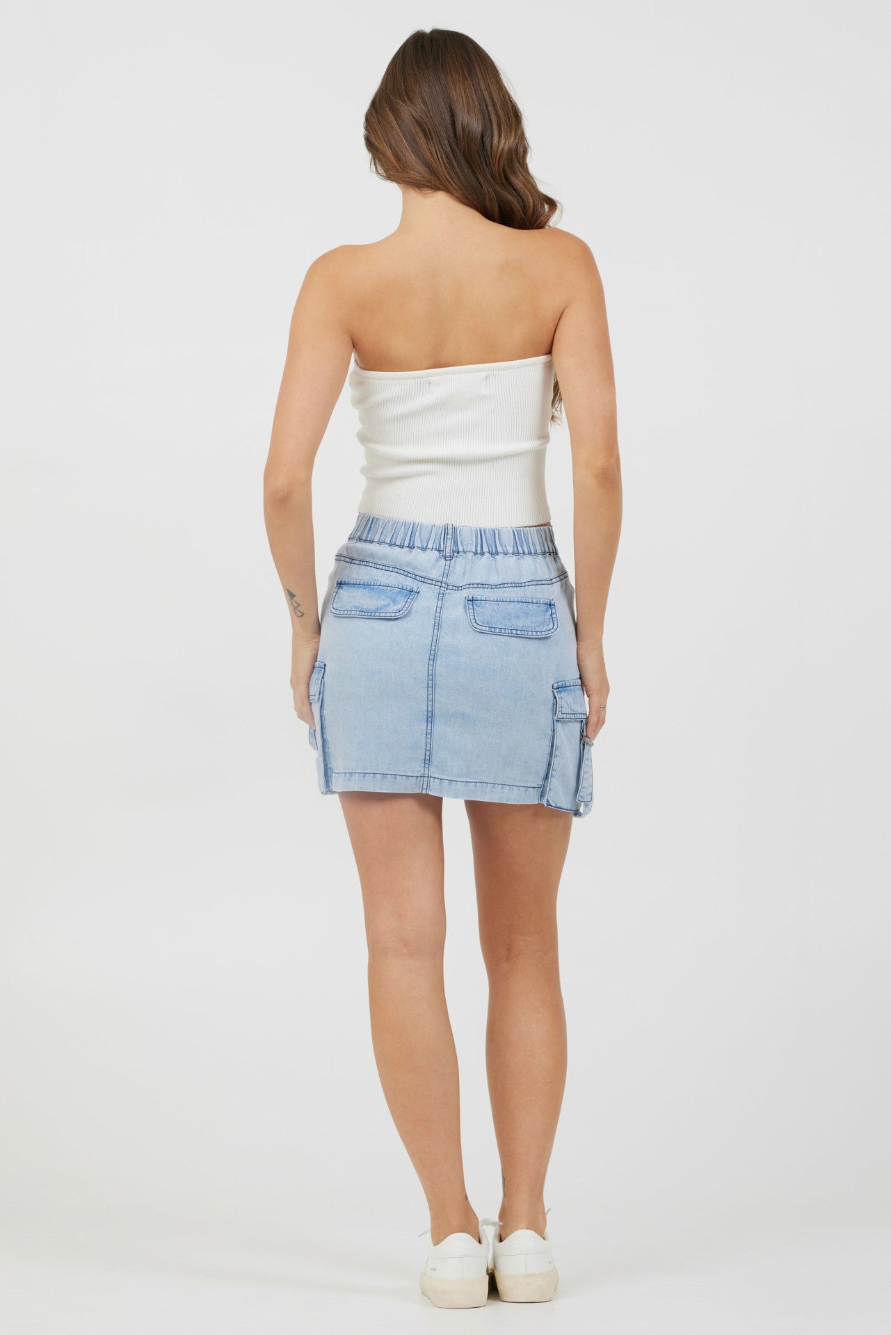 White Rib Knit Twist Front Tube Top | Vintage Havana Women