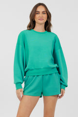 Caribbean Turquoise Cloud Fleece Crewneck | Vintage Havana Women