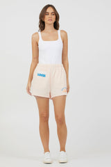 Peach Parfait W/ Multi Puff "Sunchaser" Surf Wash Shorts | Vintage Havana Women