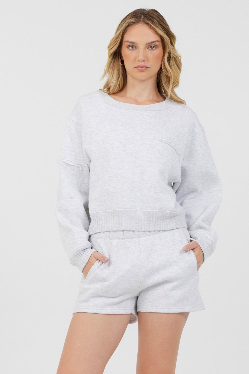 Grey Icicle Essential Fleece Crewneck | Vintage Havana Women