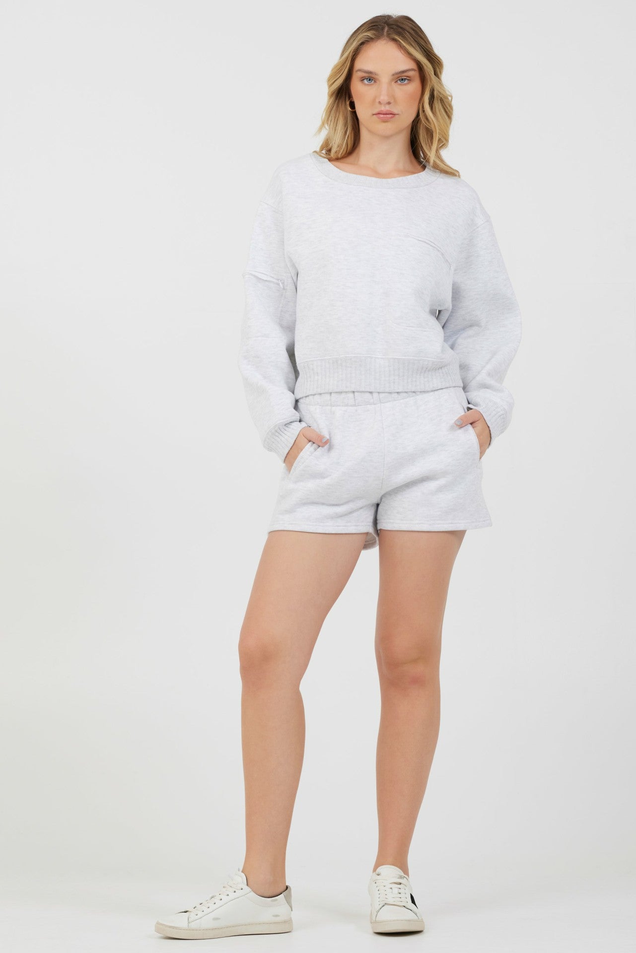 Grey Icicle Essential Fleece Crewneck | Vintage Havana Women