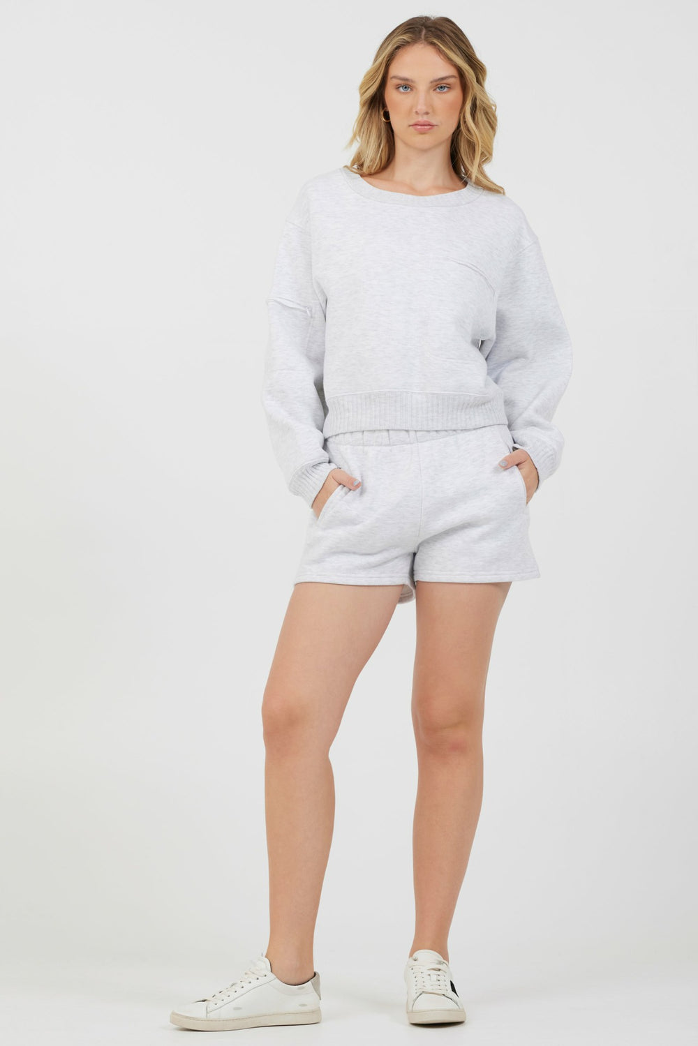 Grey Icicle Essential Fleece Crewneck | Vintage Havana Women