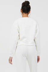 White Essential Fleece Crewneck | Vintage Havana Women