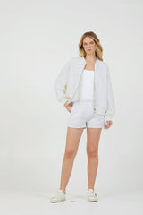 Grey Icicle Essential Fleece Zip Up Bomber | Vintage Havana Women