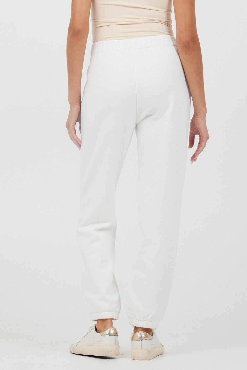 White Essentials Fleece Joggers | Vintage Havana Women