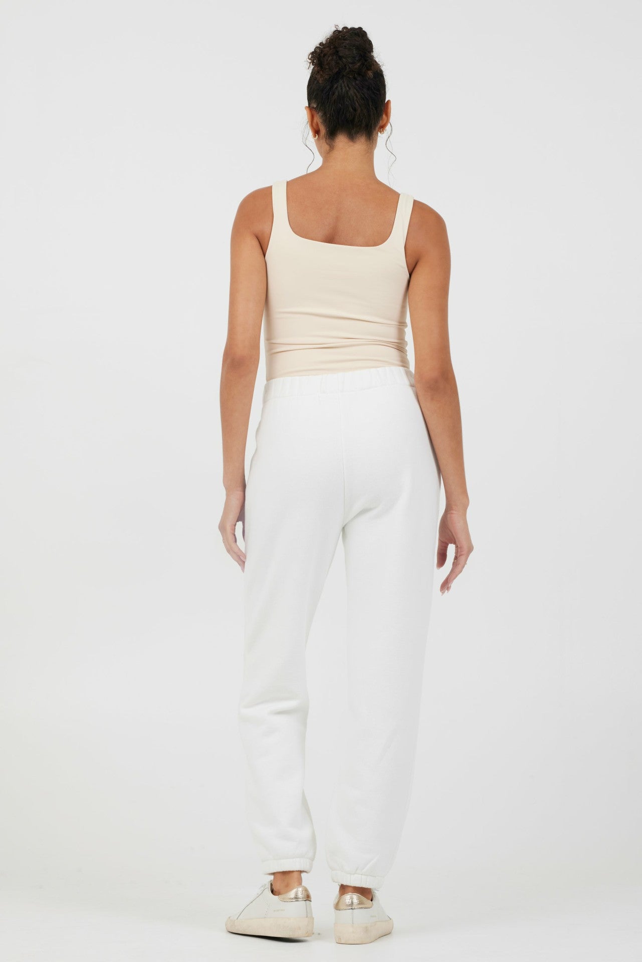 White Essentials Fleece Joggers | Vintage Havana Women