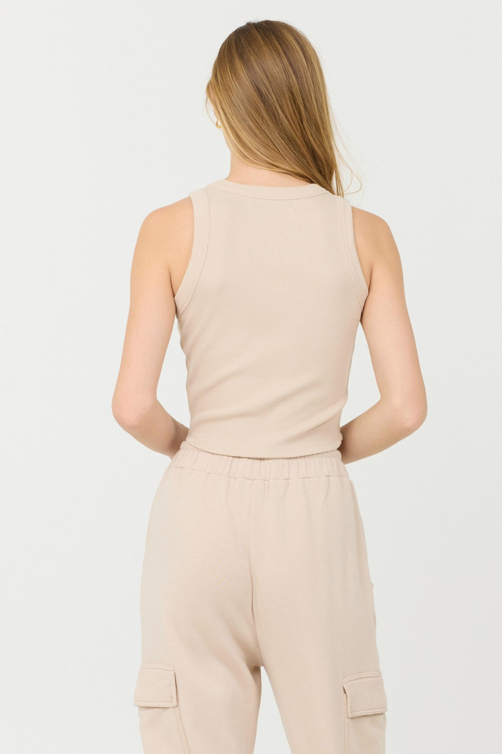 Vanilla Cream Cashmere Fleece Rib Tank | Vintage Havana Women