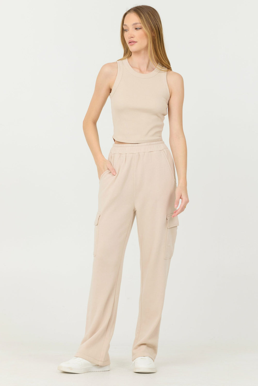 Vanilla Cream Cashmere Fleece Rib Tank | Vintage Havana Women