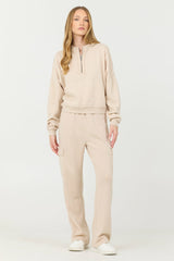 Vanilla Cream Cashmere Fleece Quarter Zip | Vintage Havana Women