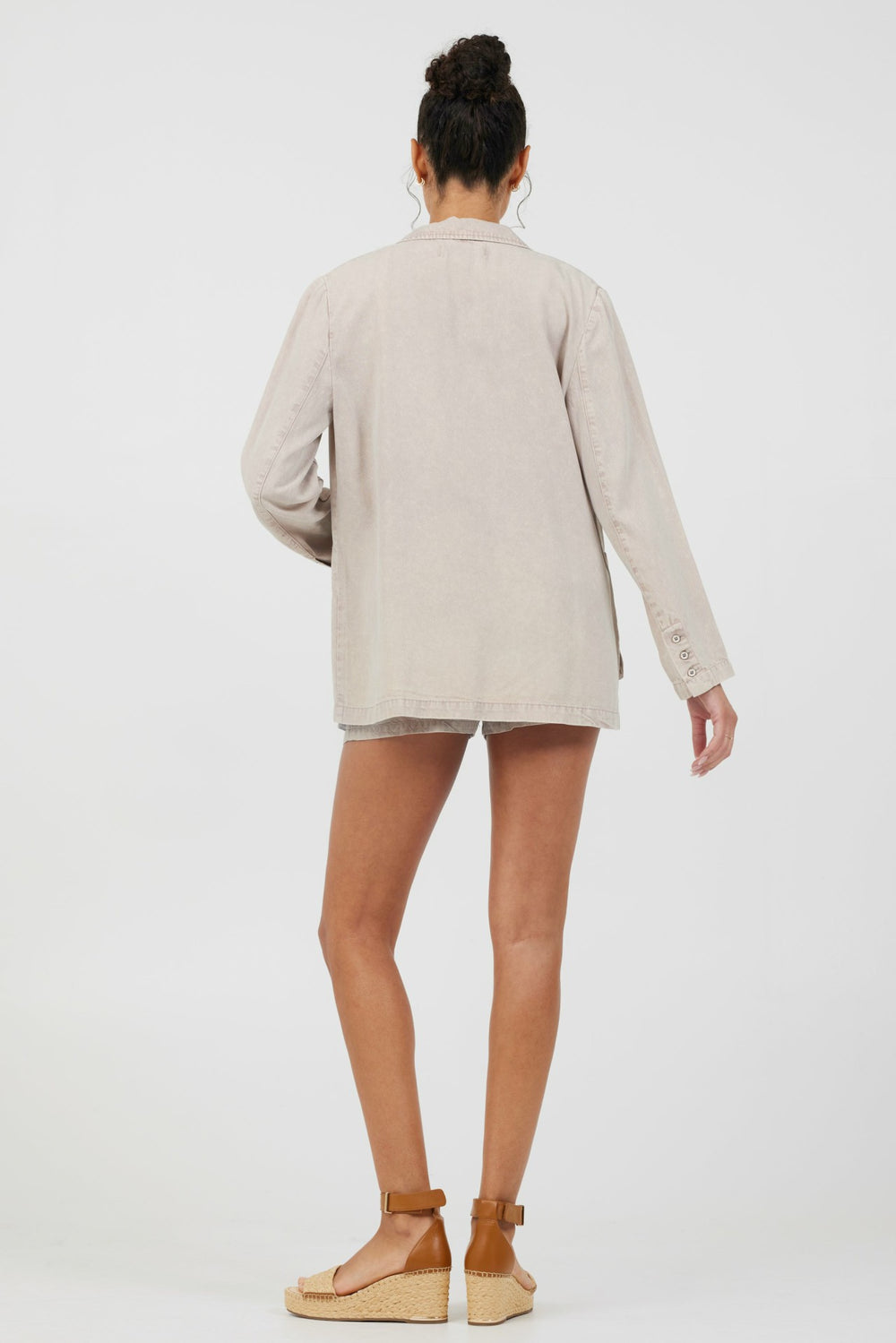 Khaki Tencel Blazer | Vintage Havana Women