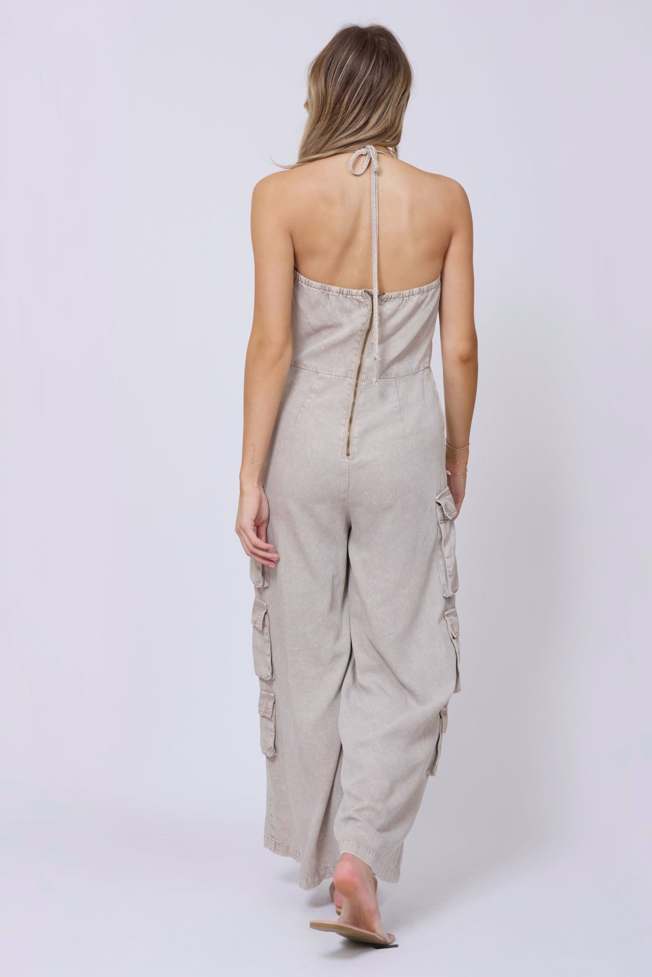 Khaki Tencel Jumpsuit | Vintage Havana Women