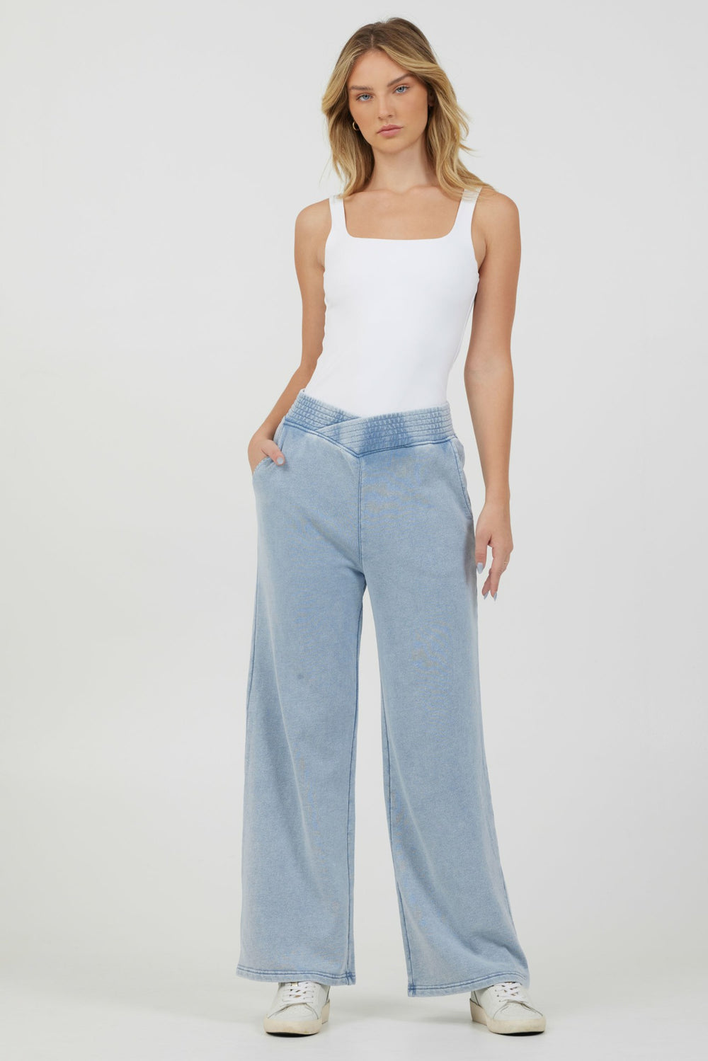 Washed Denim Terry Fleece Pant | Vintage Havana Women