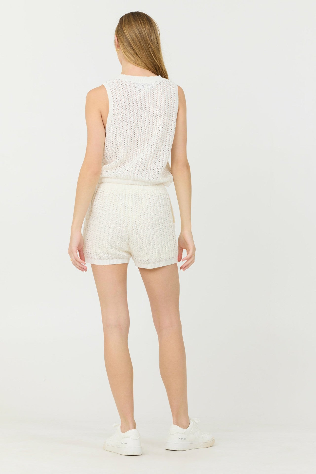 White Open Crochet Shorts | Vintage Havana Women