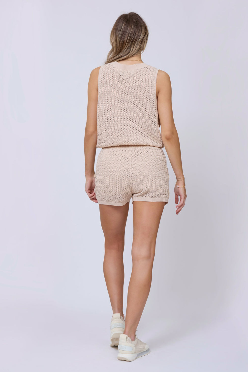 Bali Beige Open Crochet Shorts | Vintage Havana Women