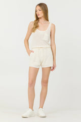 White Open Crochet Romper | Vintage Havana Women