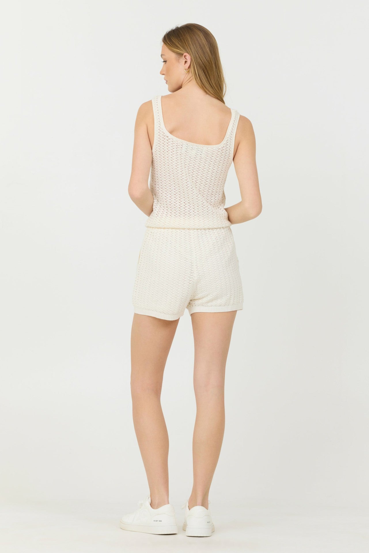 White Open Crochet Romper | Vintage Havana Women