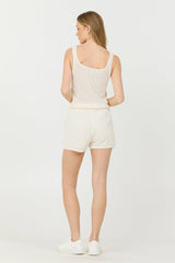 White Open Crochet Romper | Vintage Havana Women