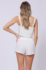 Washed White Gauze Cropped Tank | Vintage Havana Women