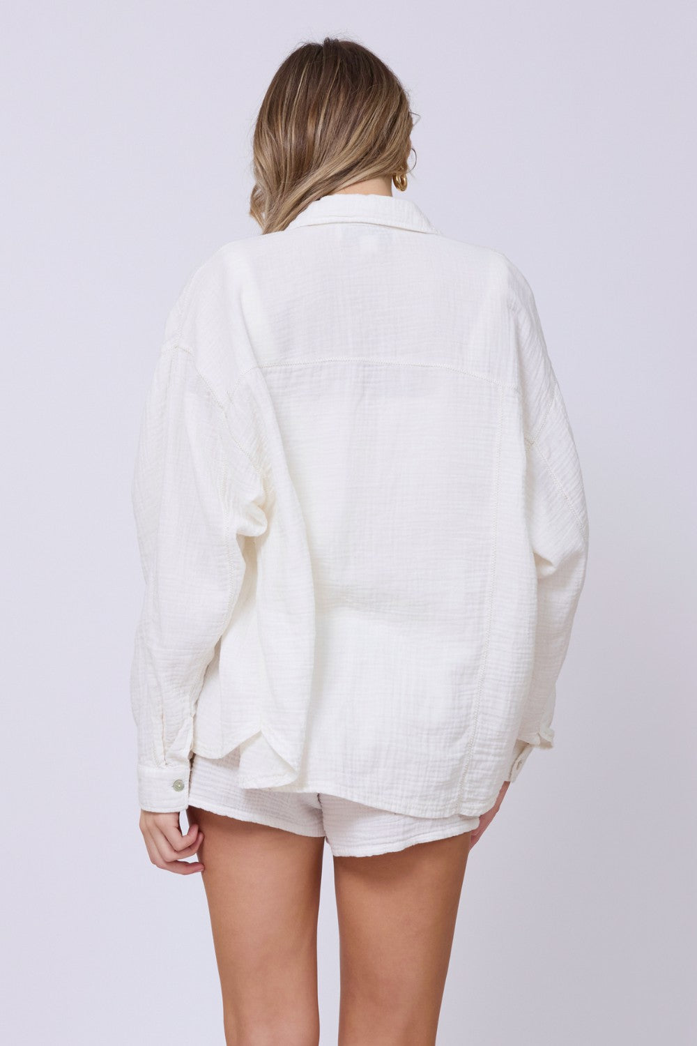 Washed White Gauze Button Up | Vintage Havana Women