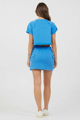 Azure Blue Fleece Tee w/ Print | Vintage Havana Women