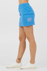Azure Blue Fleece Cargo Skirt w/ Print | Vintage Havana Women