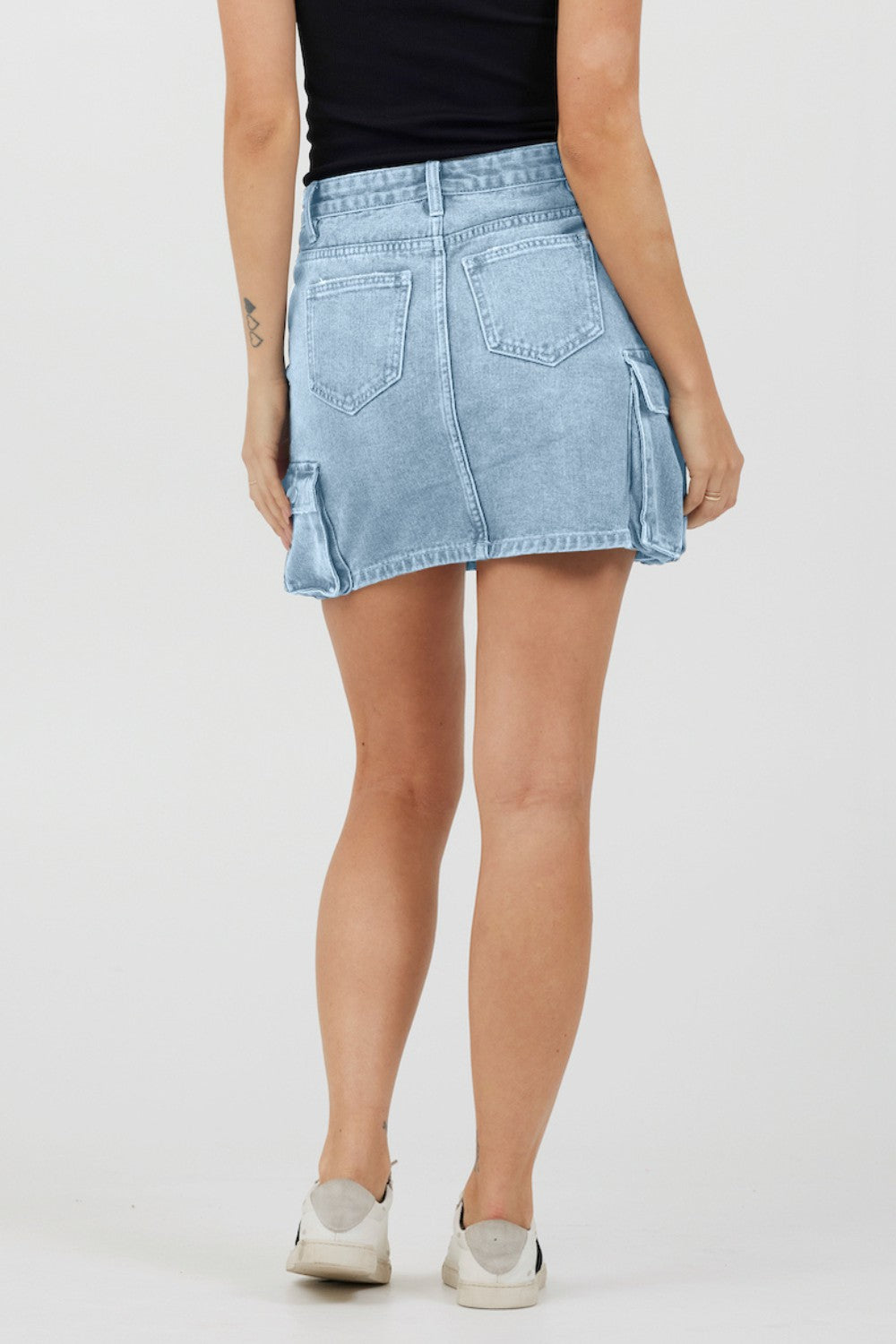 Light Wash Denim Cargo Skirt | Vintage Havana Women