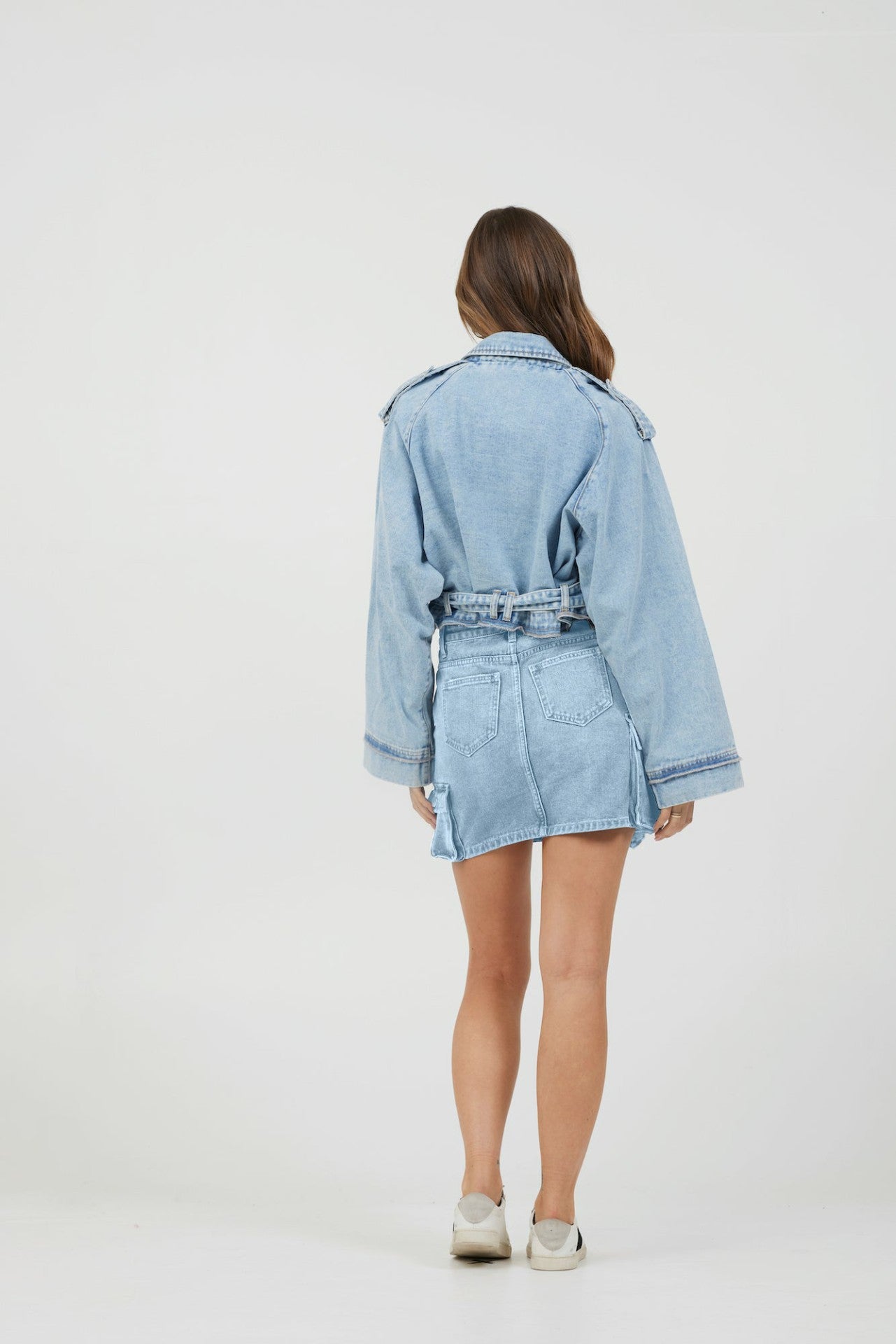Light Wash Denim Cargo Skirt | Vintage Havana Women