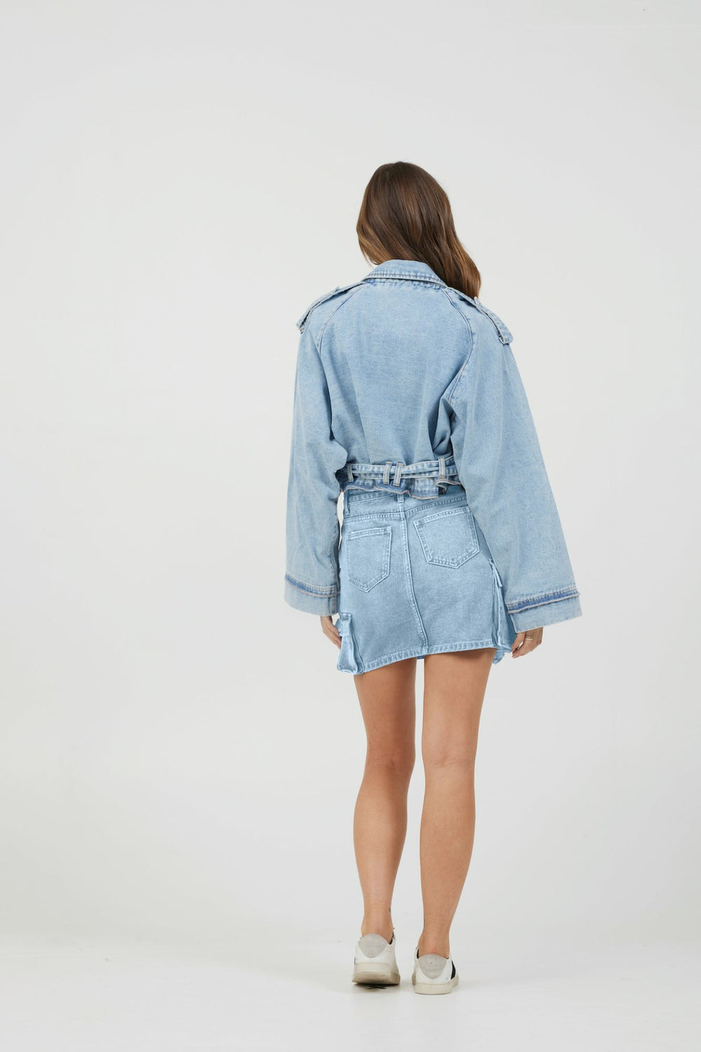 Light Wash Denim Cargo Skirt | Vintage Havana Women
