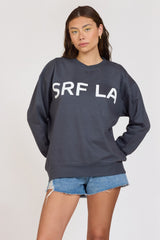 "Surf LA" Black Surf Wash Crewneck | Vintage Havana Women