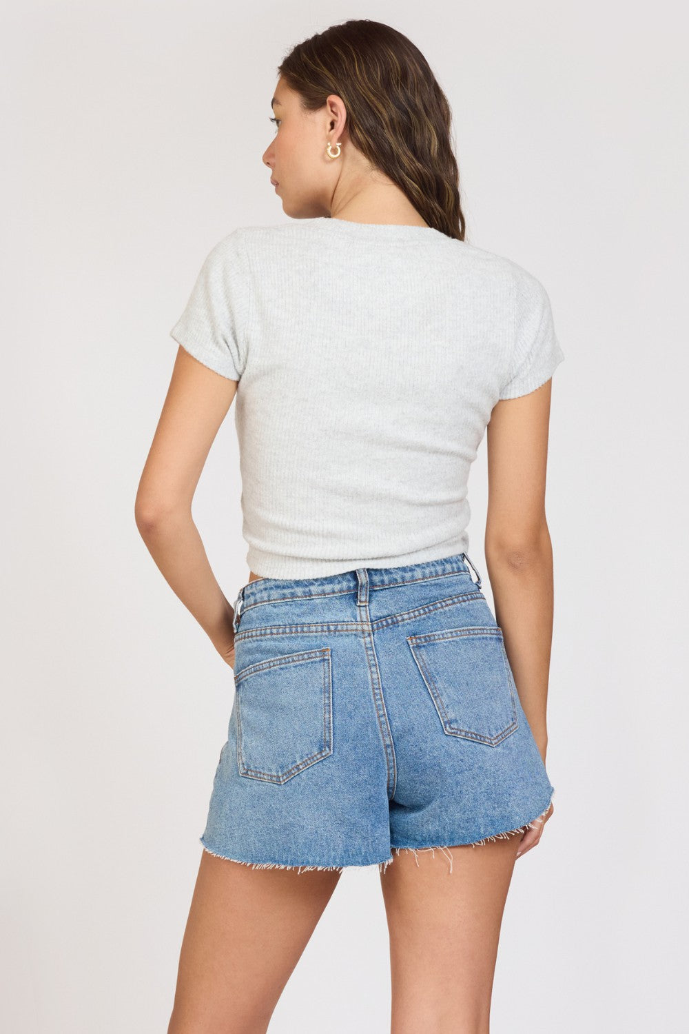 "Surf MTK" Harbor Grey Rib Hacci Cropped Tee | Vintage Havana Women