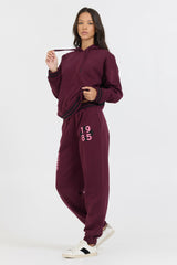 Cabernet W/ Rose Printed Heavy Surf Wash Hoodie | Vintage Havana Women