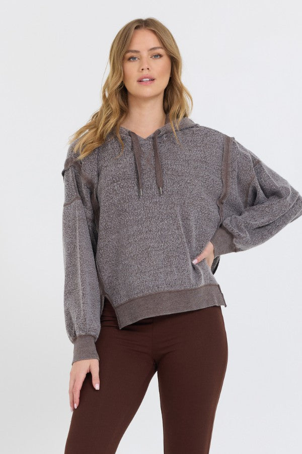 Chocolate Syrup Reverse Fleece Hoodie | Vintage Havana Women