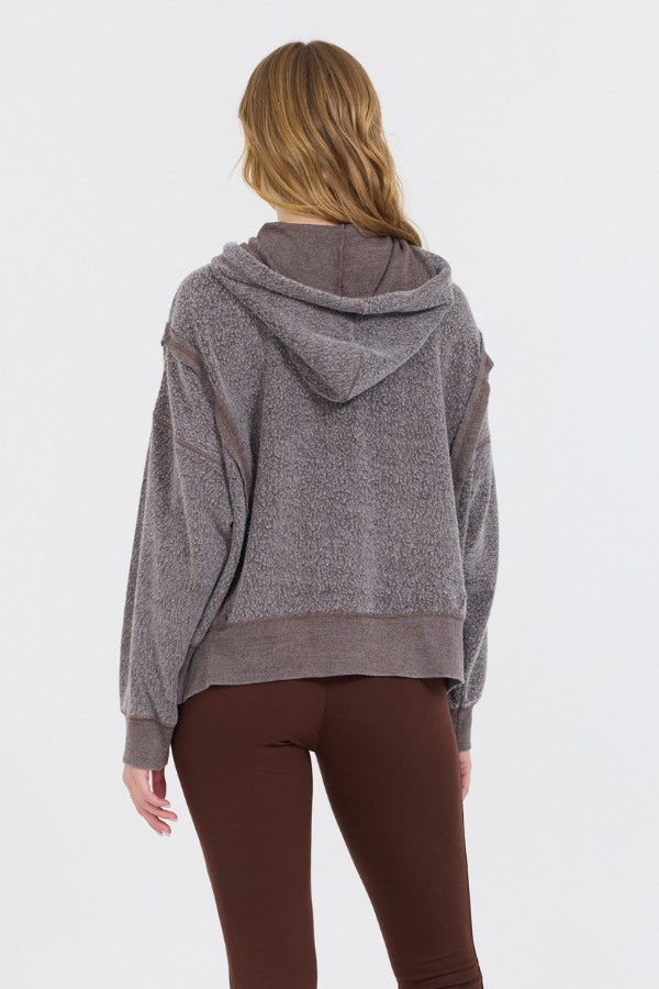 Chocolate Syrup Reverse Fleece Hoodie | Vintage Havana Women