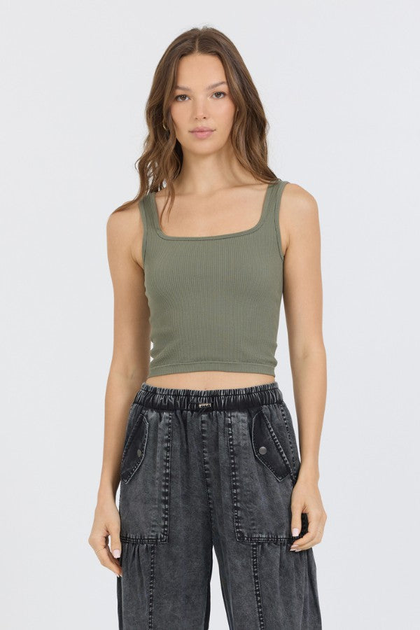 Olive Seamless Tank Top | Vintage Havana Women