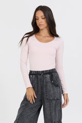 Soft Pink Seamless Long Sleeve Tee | Vintage Havana Women