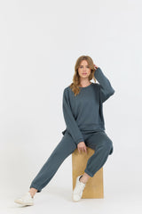 Mountain Grey Cloud Fleece Crewneck | Vintage Havana Women