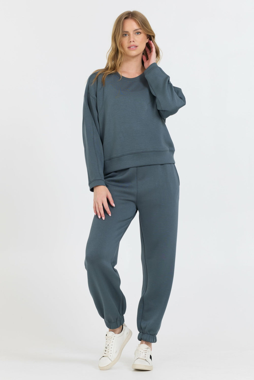 Mountain Grey Cloud Fleece Crewneck | Vintage Havana Women