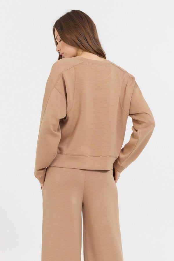 Caramel Cloud Fleece Crewneck | Vintage Havana Women