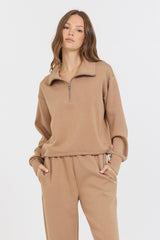 Caramel Cloud Fleece Quarter Zip | Vintage Havana Women
