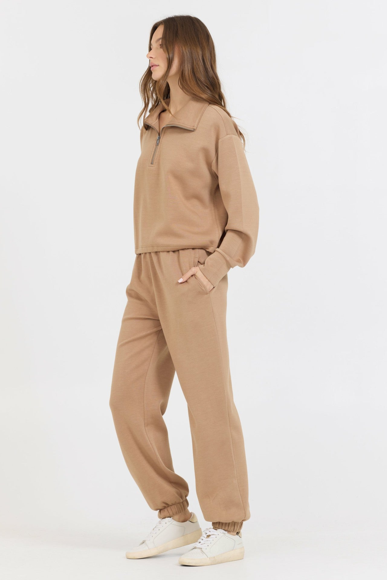 Caramel Cloud Fleece Quarter Zip | Vintage Havana Women