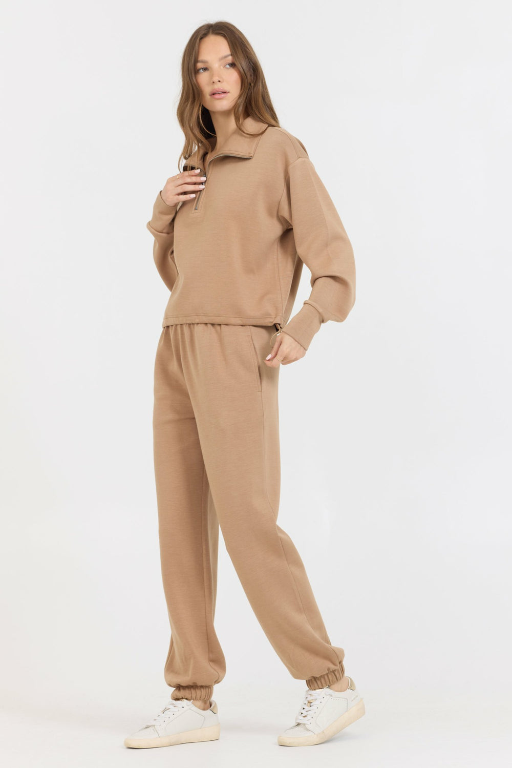 Caramel Cloud Fleece Quarter Zip | Vintage Havana Women
